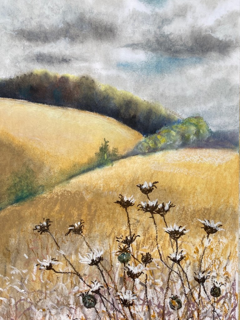 First sketch using oil pastels
